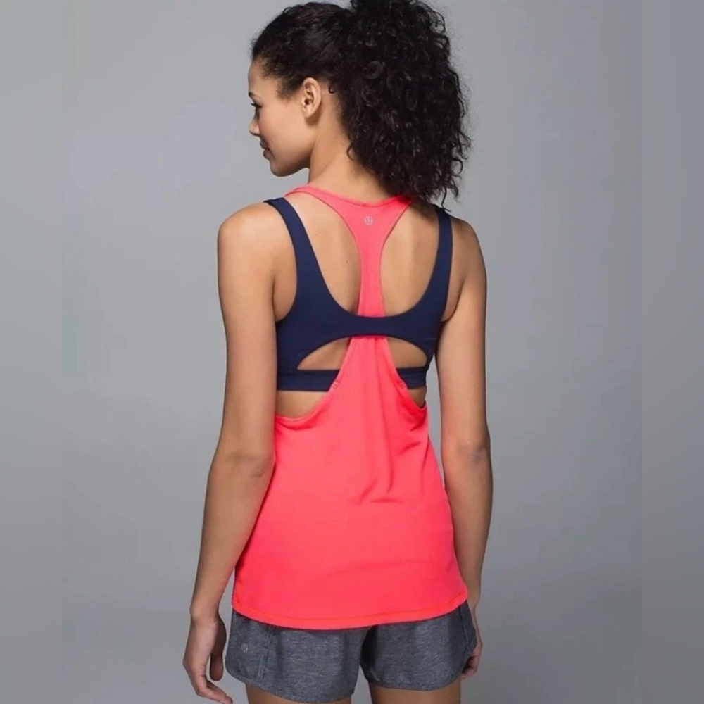 EUC Lululemon Navy and Pink All Sport Support Tank